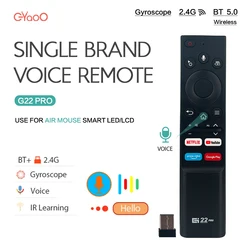 G22 PRO Voice Air Mouse Remote 2.4G Wireless Gyroscope IR learning Function for Android tv box HK1 H96 Max X96 mini