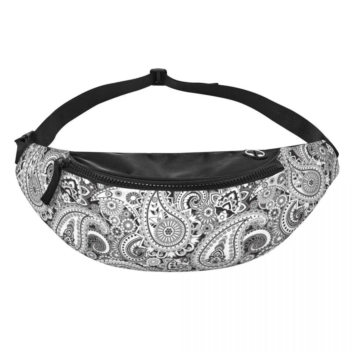 Custom Casual Ethnic Bohemia Style Paisley Bandana Fanny Pack for Travel Hiking Men Women Crossbody Waist Bag Phone Money Pouch