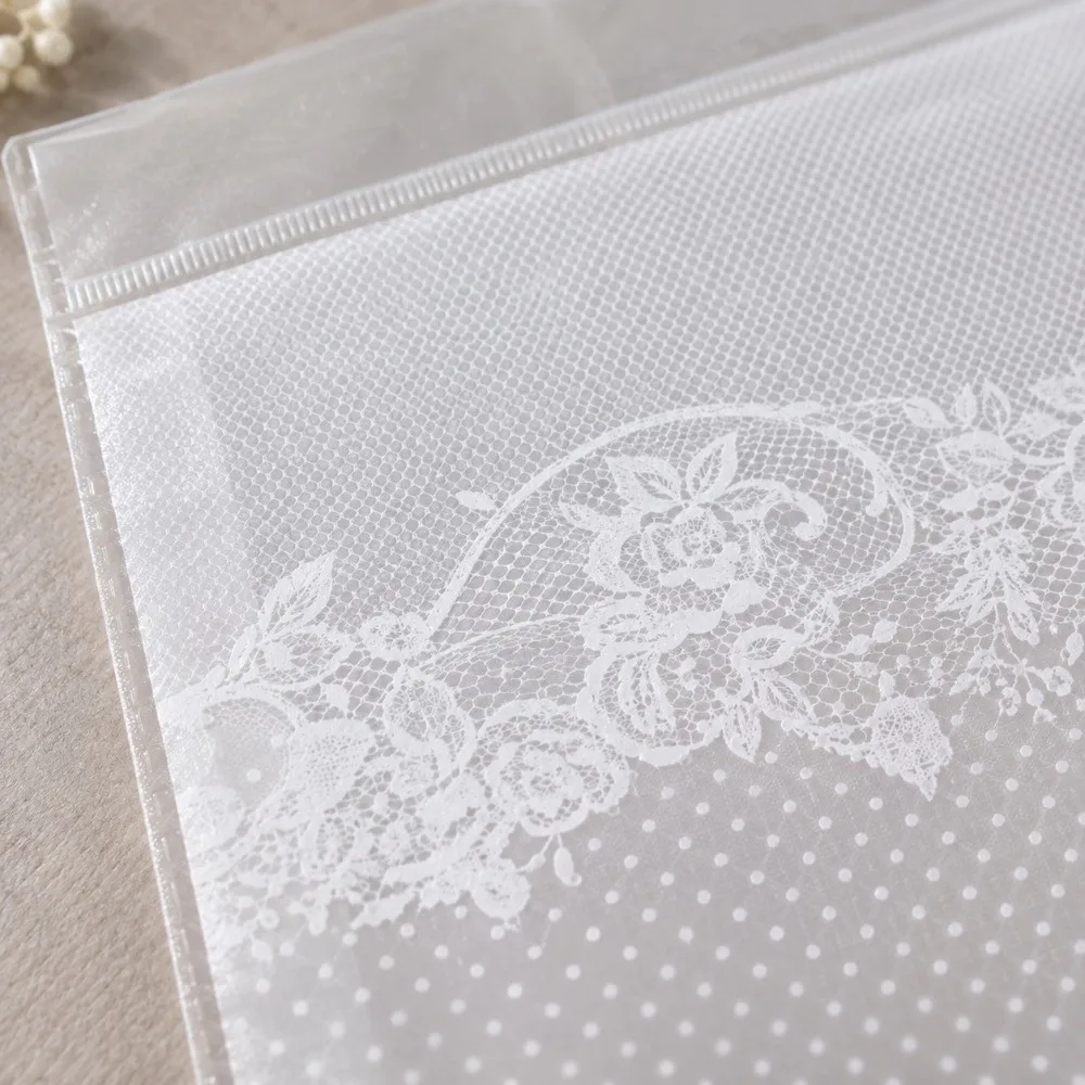 4pcs Per Set Lace Paper Envelope Hollow Paper Material Wedding Invitation Envelopes Transparent Lace Postcard Storage Bag