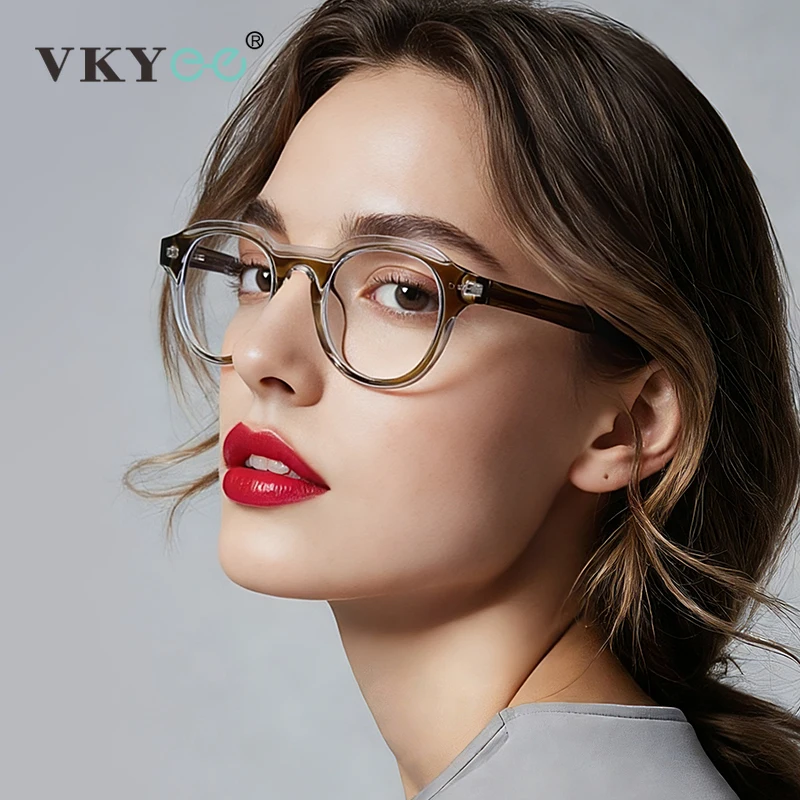 

VICKY простые модные геометрические круглые маленькие оправы, дизайн, женские очки для чтения с защитой от синего света, настраиваемые по рецепту