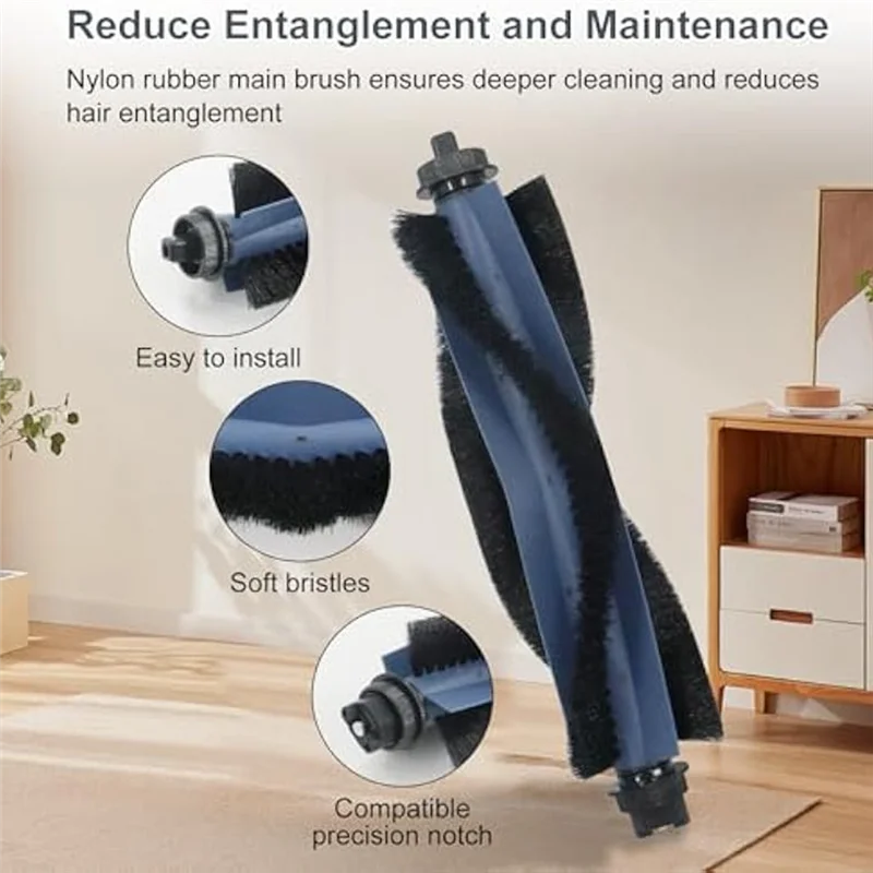 【Buy It Now】Accessory 2 Main Brush, 6 Side Brushes, 6 Filters, 6 Dust Bags, 6 Mop Pads Replacement Parts For Eufy Omni C20 Robot