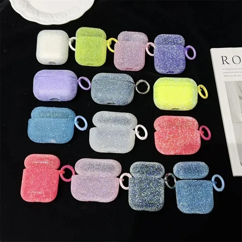 For Airpods 4 3 2 1 Glitter Rhinestone Case Bling Matte Protective Funda For Airpods Pro 2 Bluetooth Earphone Bag