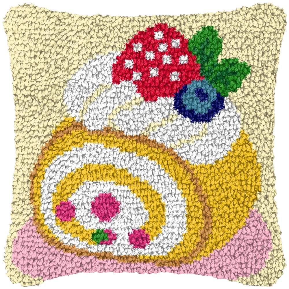 Printed Embroidery Kit - 맛있는 케이크 래치 후크 키트 만화