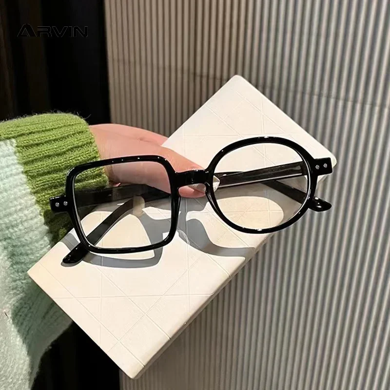 Asymmetrical Square Round Glasses Frame Retro Women Clear Lens Optical Prescription Man Women's Asymmetrical Decorative Glasses