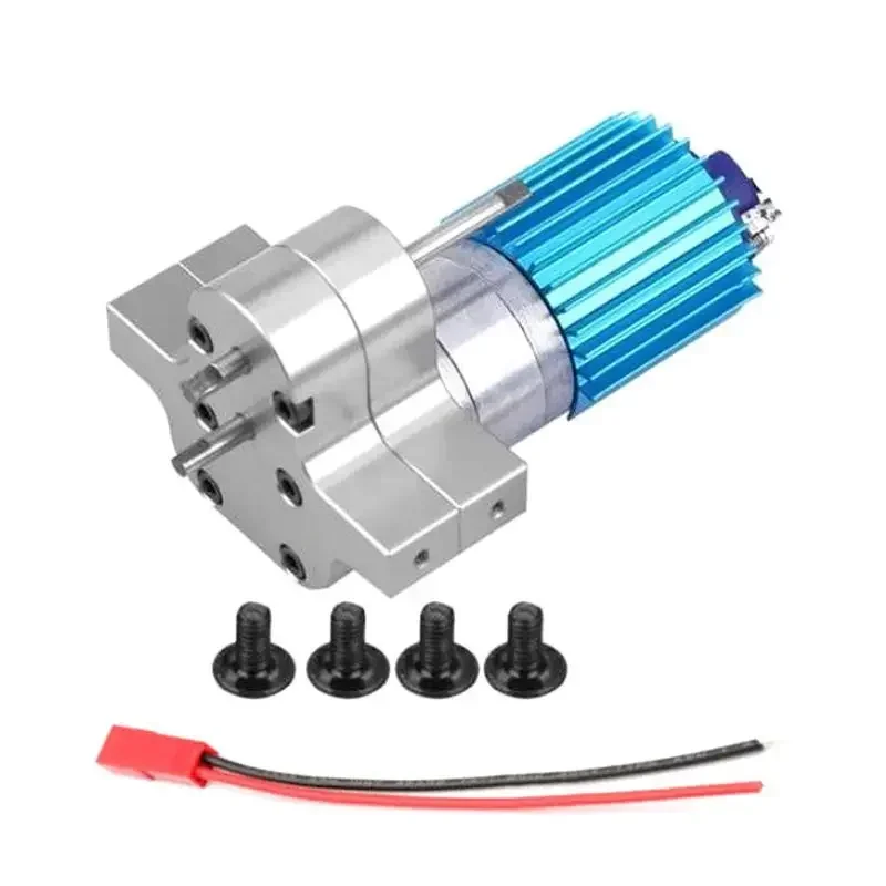 Speed Change Gear Box Metal Gearbox with 370 Brush Motor Anodizing Treatment for Heatsink and Mount Base for WPL 1633 RC Car