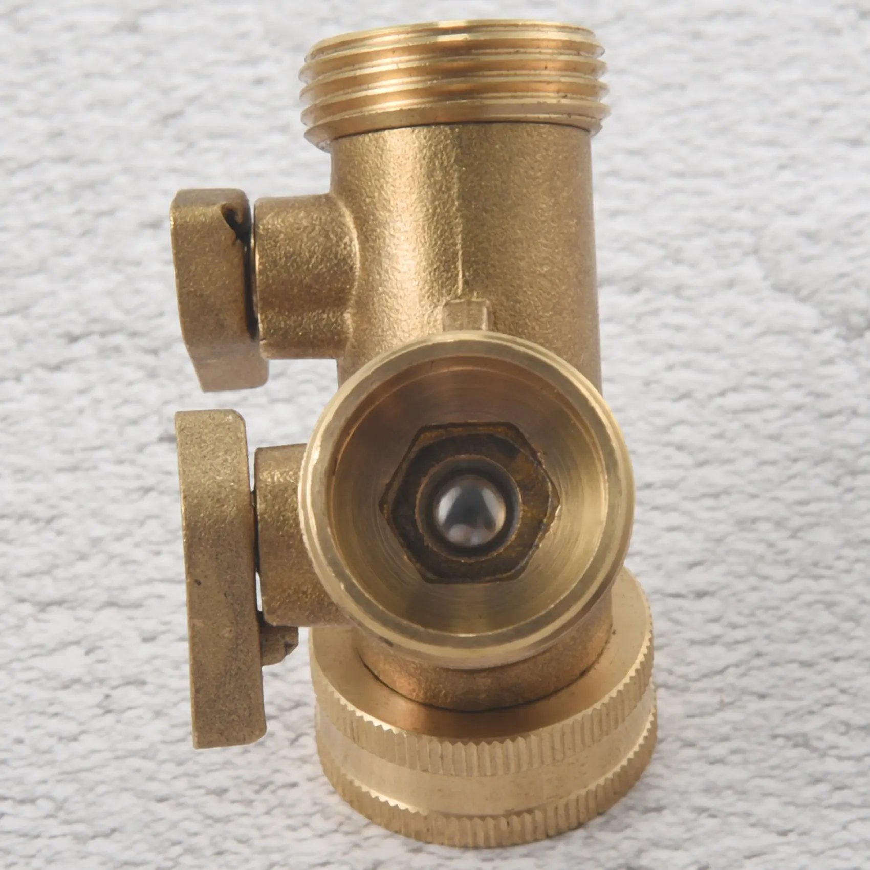 

AC23-3/4 дюйма 2-ходовой разветвитель шланга Латунный Y-образный клапан Соединитель садового крана с 2 x 3/4 дюйма Латунный водопроводный кран Комплект наружного крана