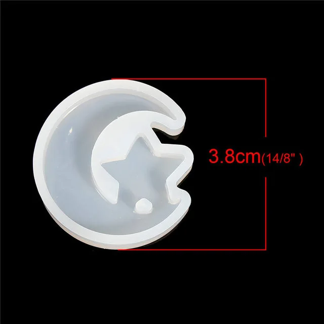 DoreenBeads Round Pentagram /Half Moon Silicone Resin Mold For Jewelry Making Jewelry Findings For DIY Pendants, 1 Piece