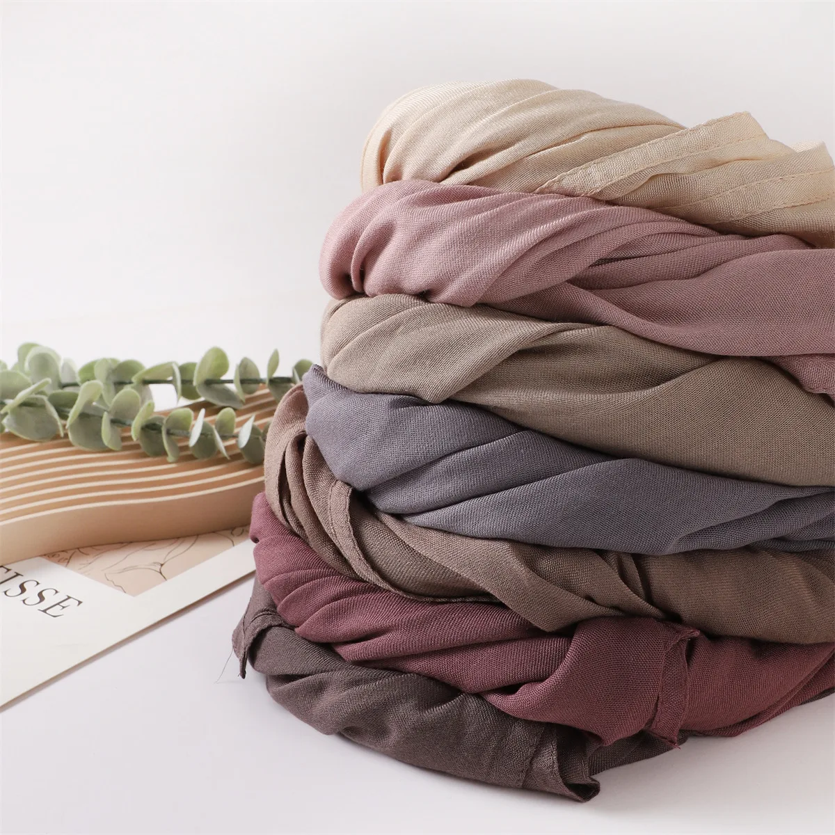 

2PCS Rayon Muslim Hijab Underscarf Tube Turban Women Islam Headscarf Shawl Wrap Beanie Bonnet Matching Cap Hat Handband 85*175CM