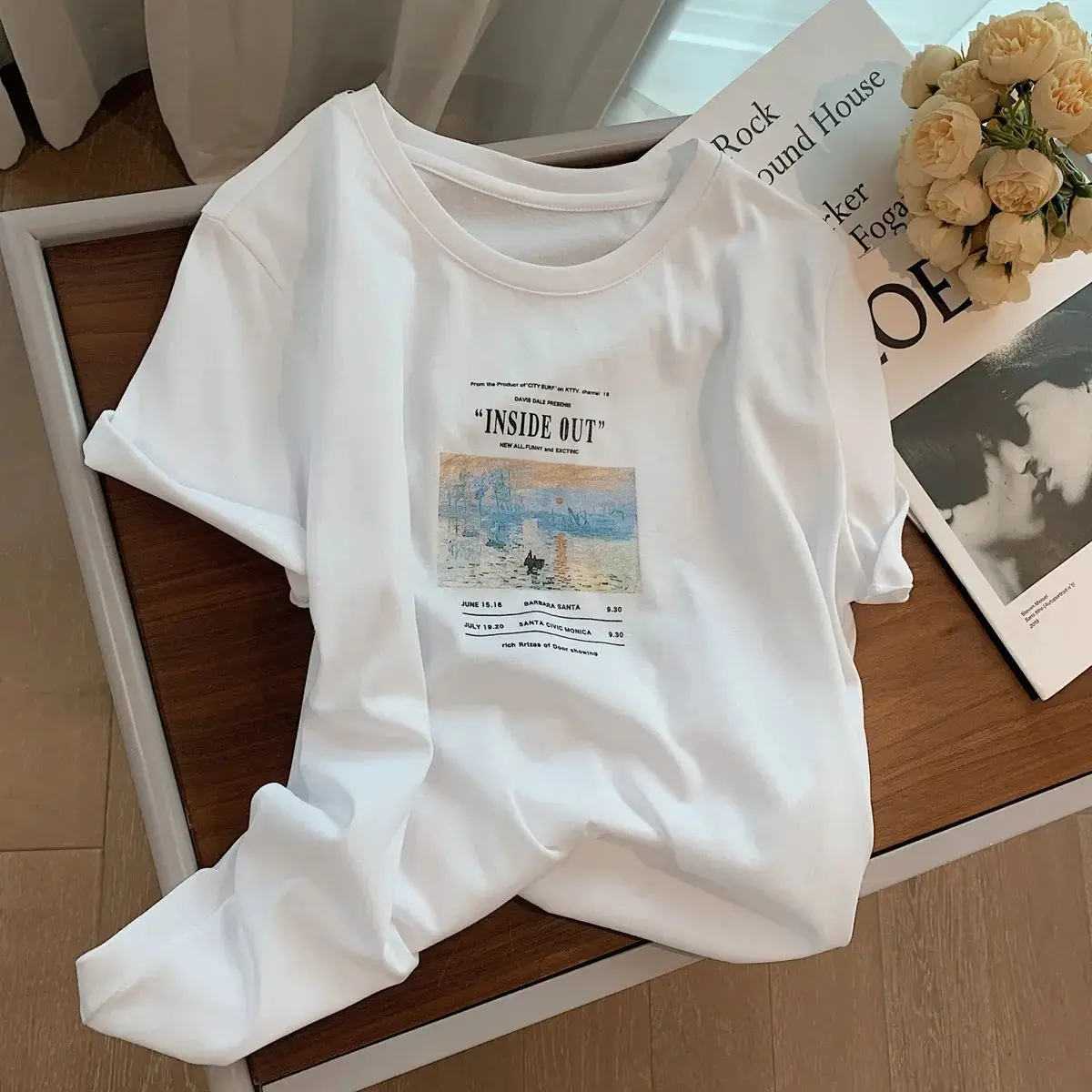 Ultra-Hand Feel Modal White Letter Print Short Sleeve T-Shirt Women's Summer New Korean Loose Versatile Body Shirt Top