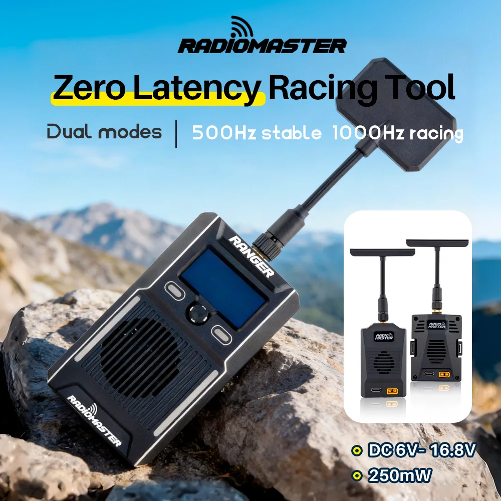 

Радиомодуль RadioMaster ELRS RF 2.4ГГц 1Вт, дальнобойный передатчик 1000Гц с WiFi и Bluetooth для FPV дронов и радиоуправляемых моделей, комплект RP1 x2 и RP2 x1