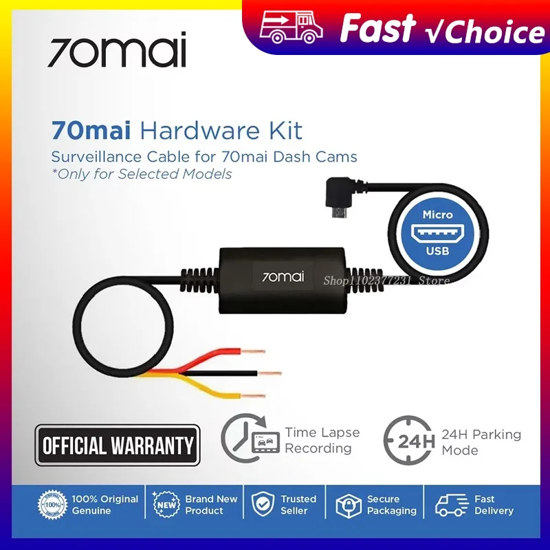 

НОВЫЙ кабель наблюдения за парковкой 70Mai для 70mai 4K A800S WIDE PRO Plus A500 A500S Hardwire Kit для 24-часового монитора парковки в Ca