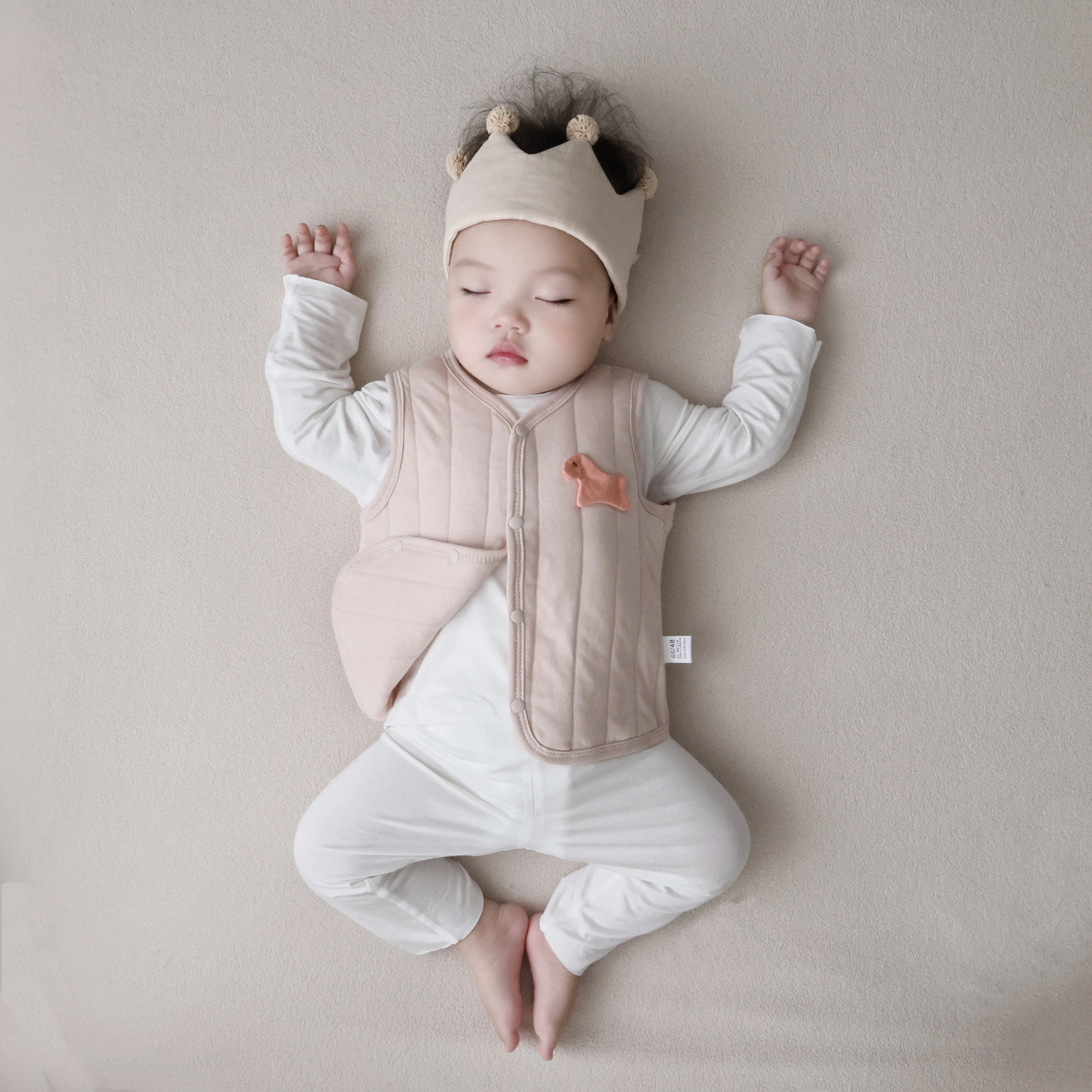 

Infant Toddler Baby Boy Girl Quilted Cotton Vest Tank Tops For Autumn Winter Solid Sleeveless Warm Cardigan Waistcoat Jacket Top