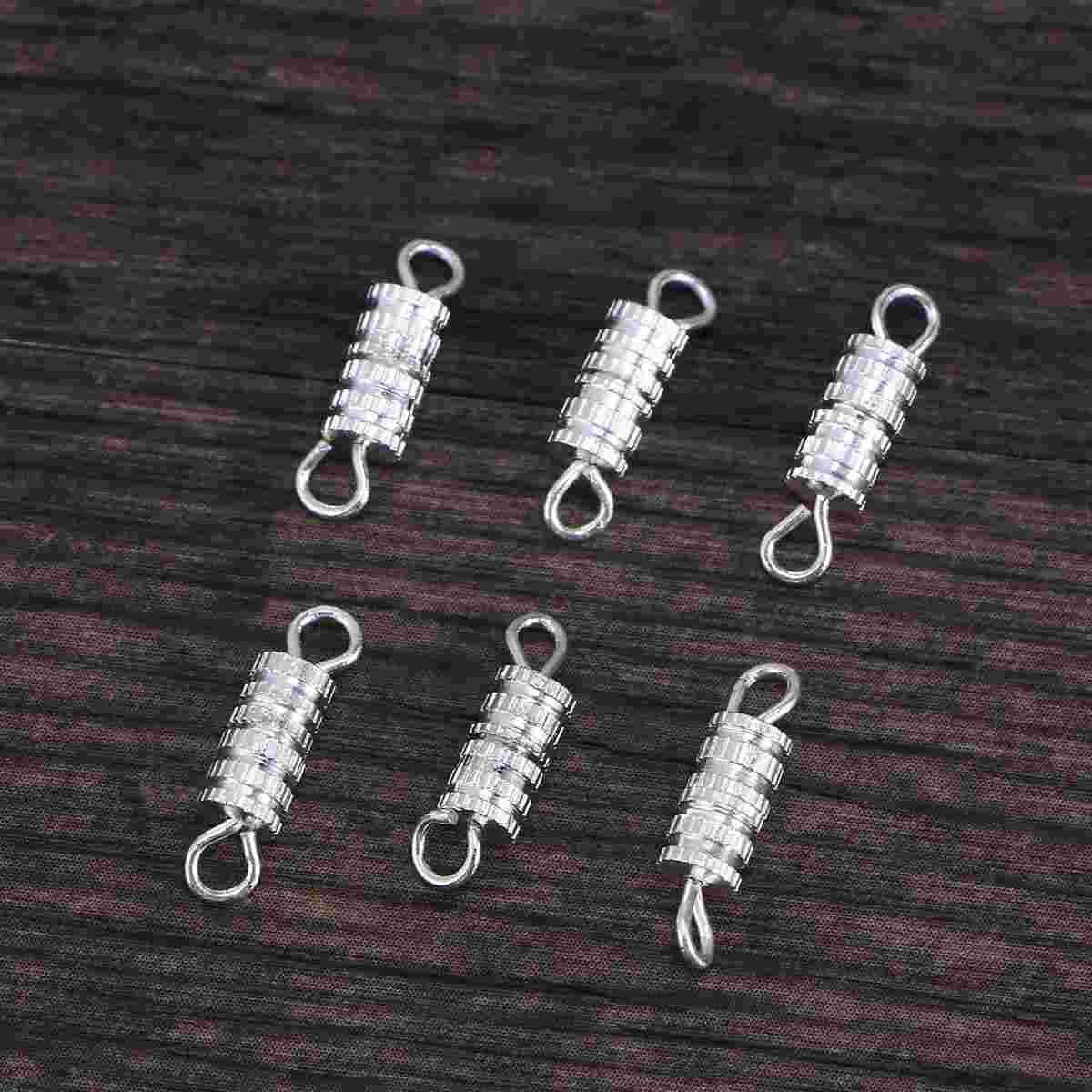 

20 PCS Toggles Necklace Copper Screws Tie Buckle Jewelry Clasps and Closures Silver