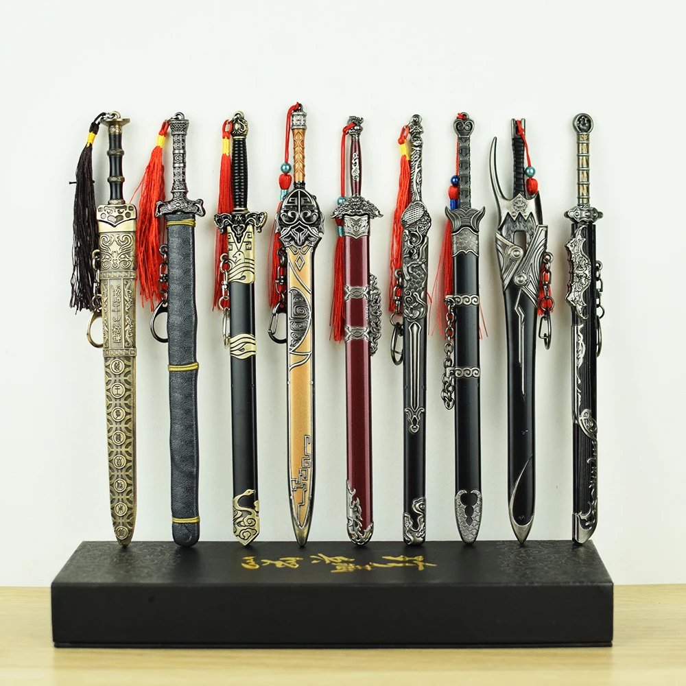 Metal Letter Opener Sword With Holder Collection Cosplay Sword ModelChina Emperor Swords Boy Sword Weapon Toys Weapons