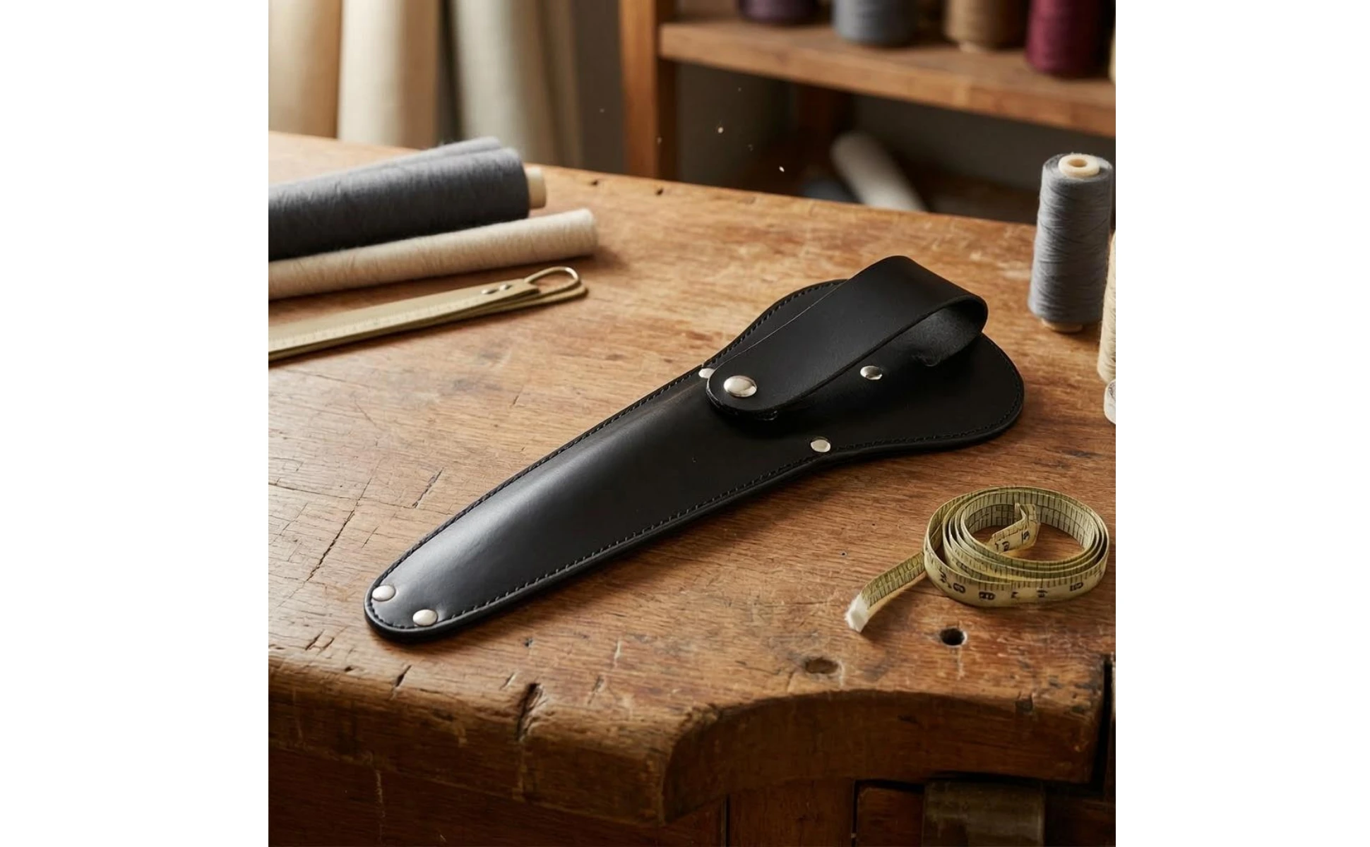 Leather Scissor Sheath Safeguarding Tailoring Scissor Pouch Blade Cover Pouch Flap Top Sewing Accessory Sturdy