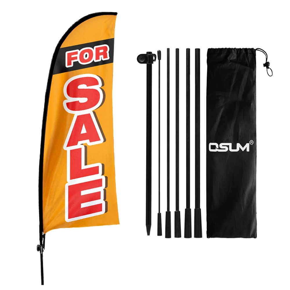 FSFLAG 1PCS 210 CM Sale Beach Flag Signs with Flagpole Banner Advertising Promotion Outdoor Decoration for Shopping Mall Salemen