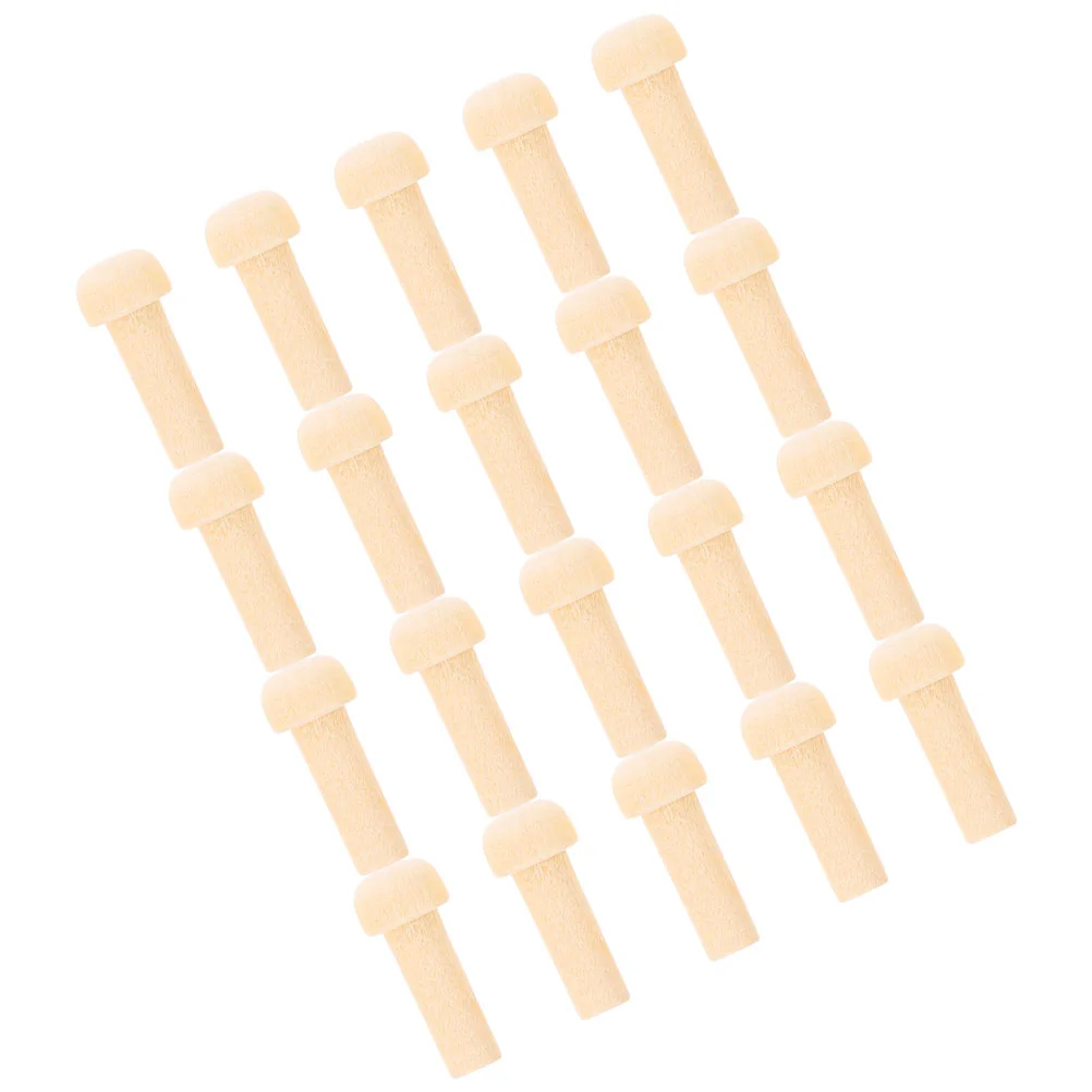 20 Pcs Wooden Toys Blank Pegs for Painting Long Mini Axle Crafts Short Hair Small