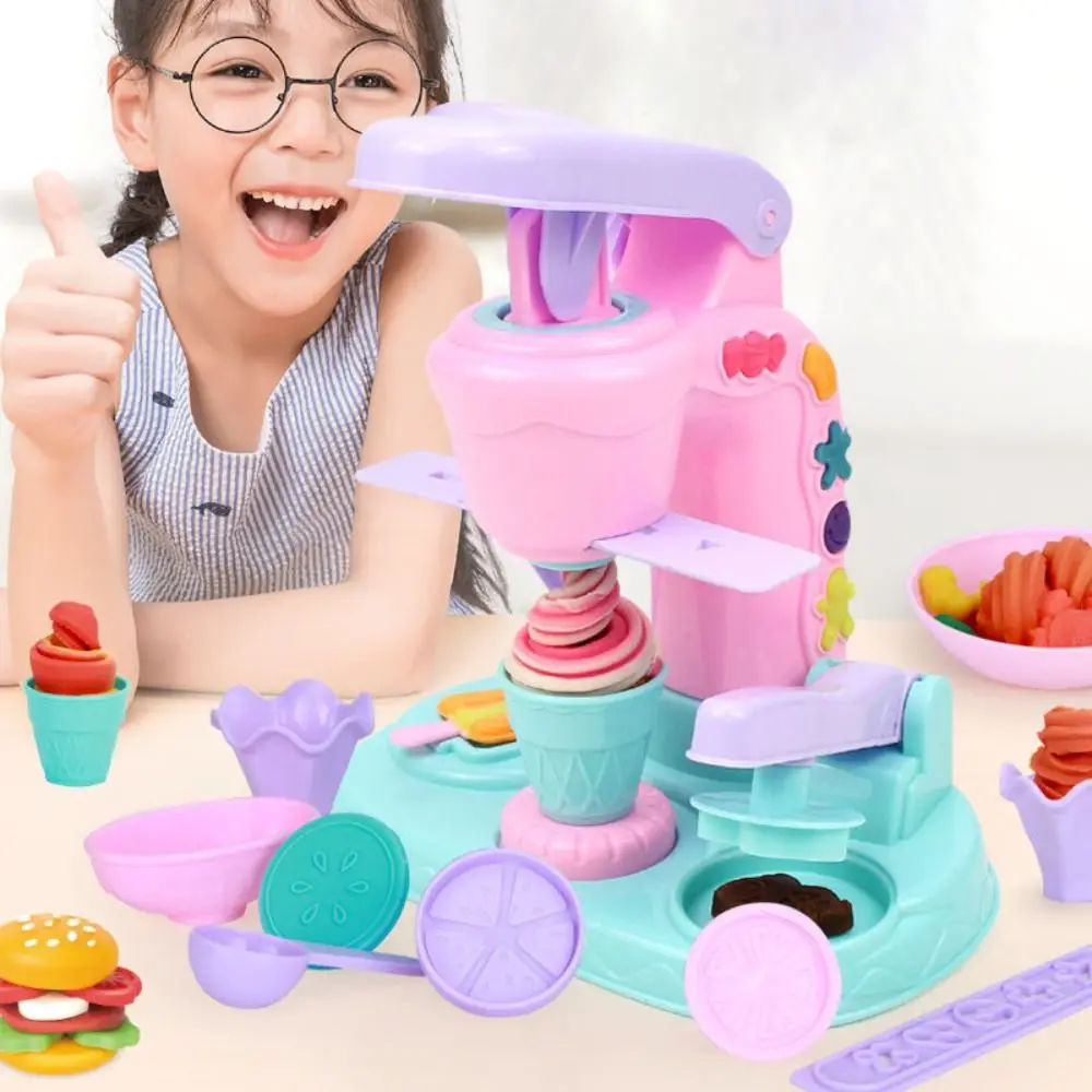 Design unico Creatore fai-da-te Giocattolo Strumento di stampo fatto a mano Design interessante Giocattolo per l'apprendimento precoce Macchina per tagliatelle per gelato in argilla colorata