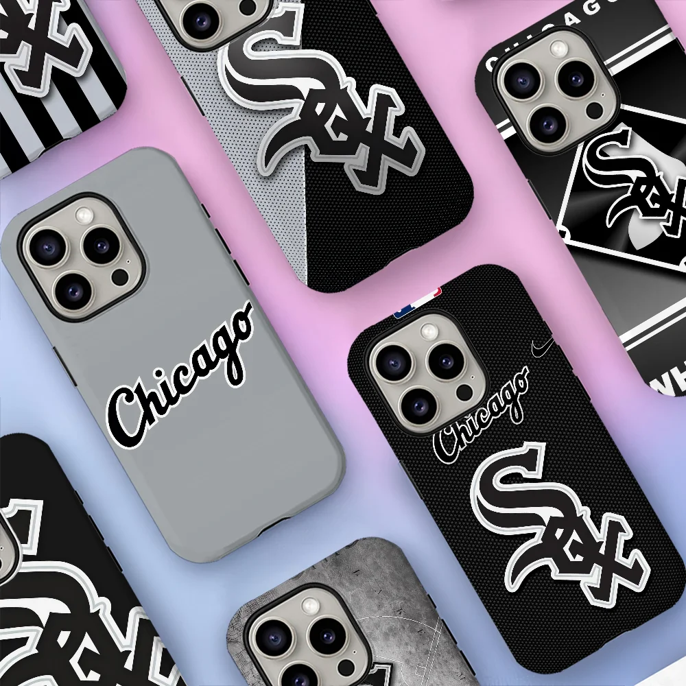 C-Chicago Baseball White Sox funda de teléfono película Shell para IPhone 16 15 14 13 12 11 Pro Max Plus