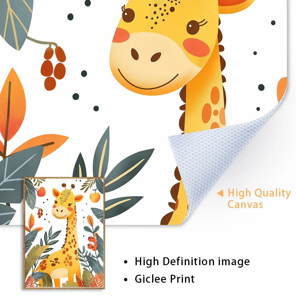 سفاري الحضانة غرفة الطفل ديكور الحيوان صور الفيل الباندا الزرافة النمر الرسم على لوحات القماش الجدارية غرفة اللعب طفل غرفة ديكور