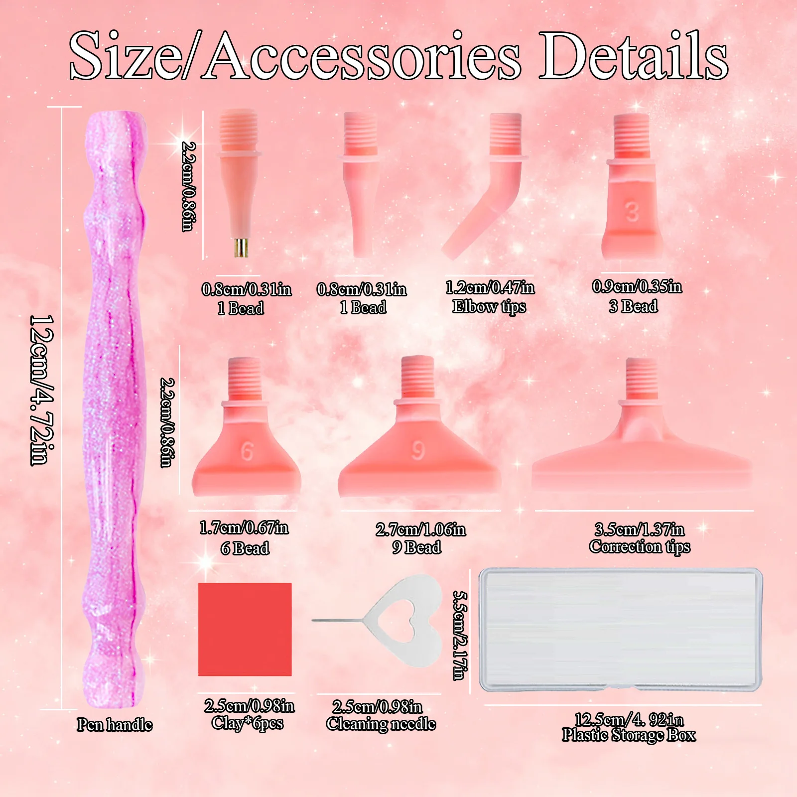 Glitter Resin Diamond Painting Pen Kit, Diamond Art Pen With 7 Pen Tips, DIY Diamond Painting Tools Accessories, Perfect Gifts