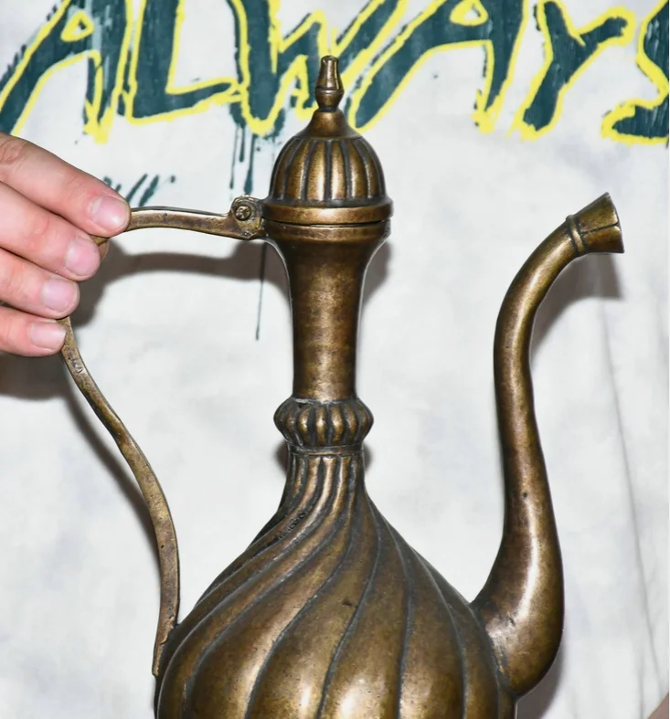 13.3'' Collection Old Chinese Dynasty Bronze Palace Portable Wine Tea Pot Flagon