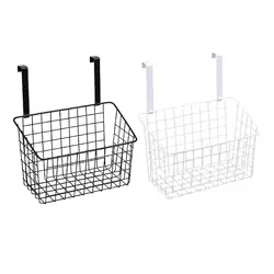 Hanging Iron Storage Basket Kitchen Cabinet Door Back Hanging Basket Seasoning Bottle Storage Rack Bathroom Cabinet Rack