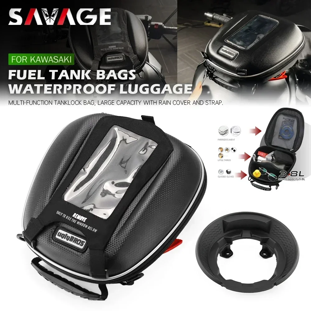 

Tank Bag Luggage For KAWASAKI ZX25R ZH2 NINJA 650 400 1000SX Z H2 Z900 Z650 Z400 VERSYS X300 ZX6R ZX10R Motorcycle Tanklock Bag