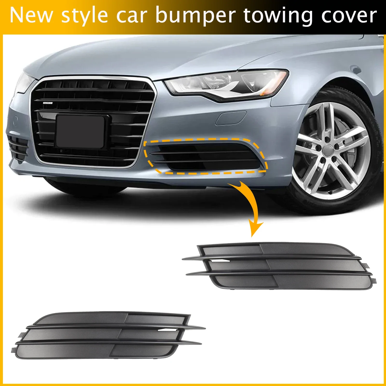 Luz antiniebla cubierta de parrilla marco pantalla de lámpara para Audi A6/A6 Quattro accesorios 2012 2013 2014 2015 4G0807681 4