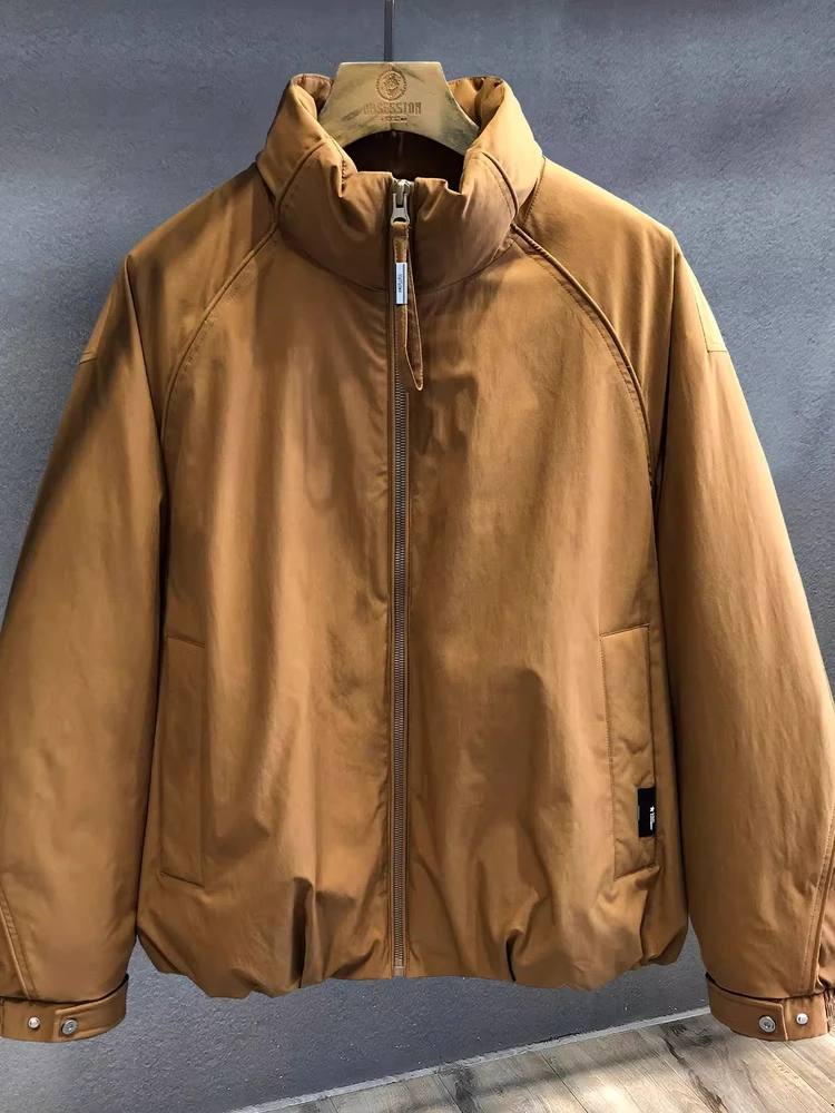 

American Retro Stand Collar Cotton Jaet Men's Winter Workwear Loose Versatile High-End Feel Cotton Coat Youth Faion