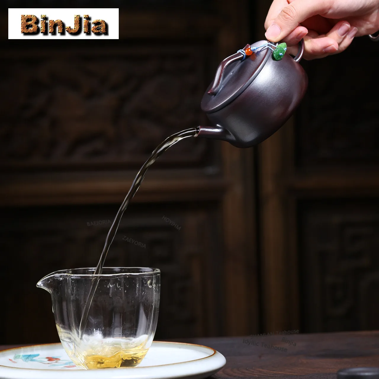 BAEJORIA 180ml Boutique Yixing Purple Clay Teapots Handmade Large Caliber Pot Raw Ore Ancient Black Mud Kettle Zisha Tea Set