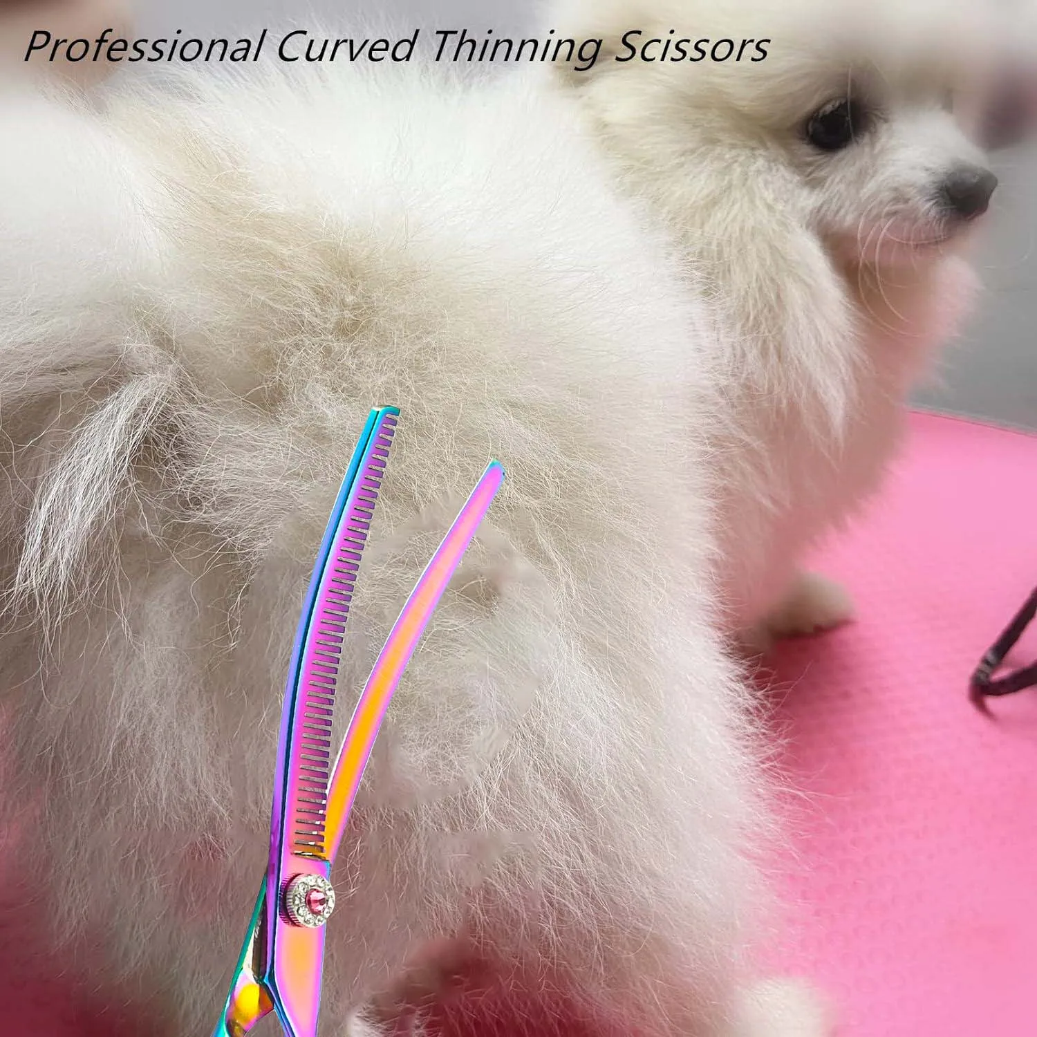 Up Curved Thinning Scissors Dog Grooming Scissors Professional Pet Thinning Scissors Hair Grooming for Dog Cat