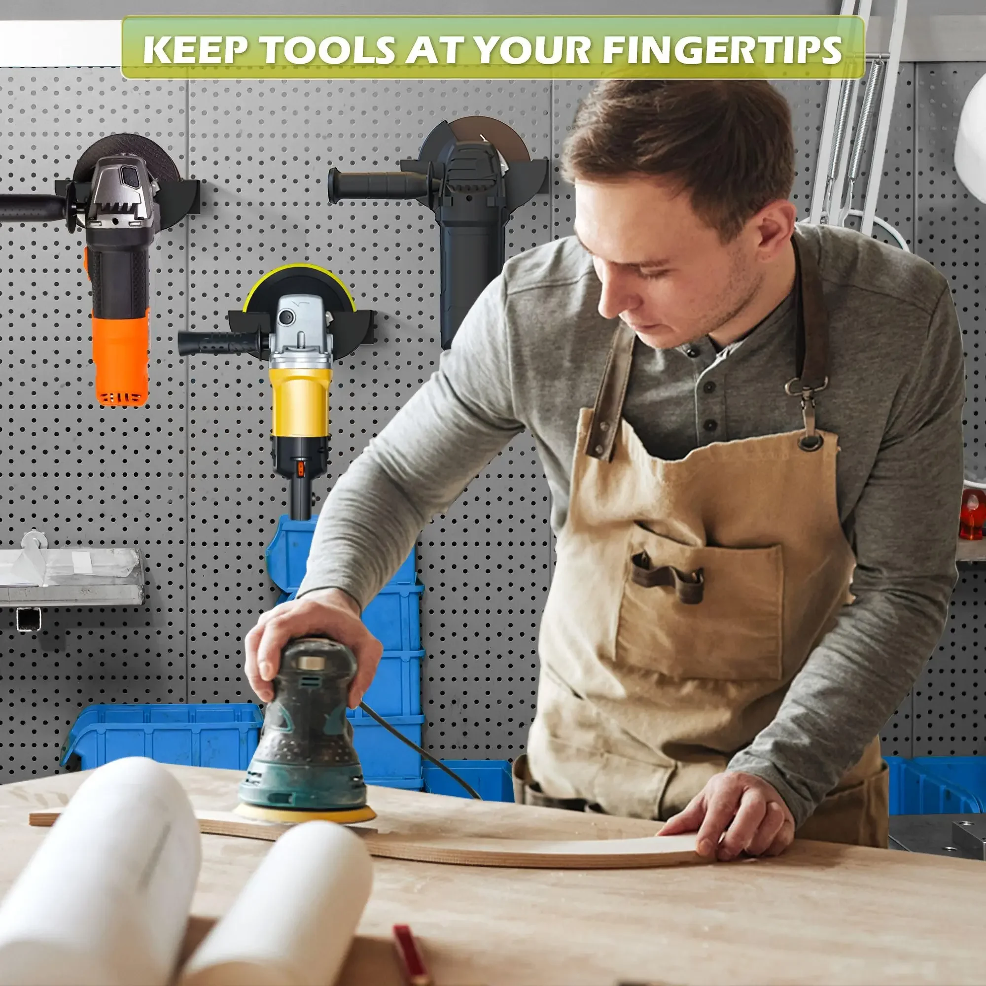 5 بوصة زاوية طاحونة حامل الملمع حامل معدني تخزين الرف الحائط قوس ل زاوية طاحونة القواطع تلميع #4