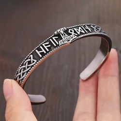 Vintage Viking Thor's Hammer Bracelets 316L Stainless Steel Norse Amulet Runes Opening Bangle Fashion Jewelry Gifts Dropshipping