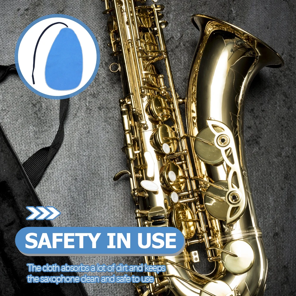 

Musical Instrument Cleaning Cloth Saxophone Clarinet Flute Faux Suede Blue Long Soft Durable Alto Cleaner