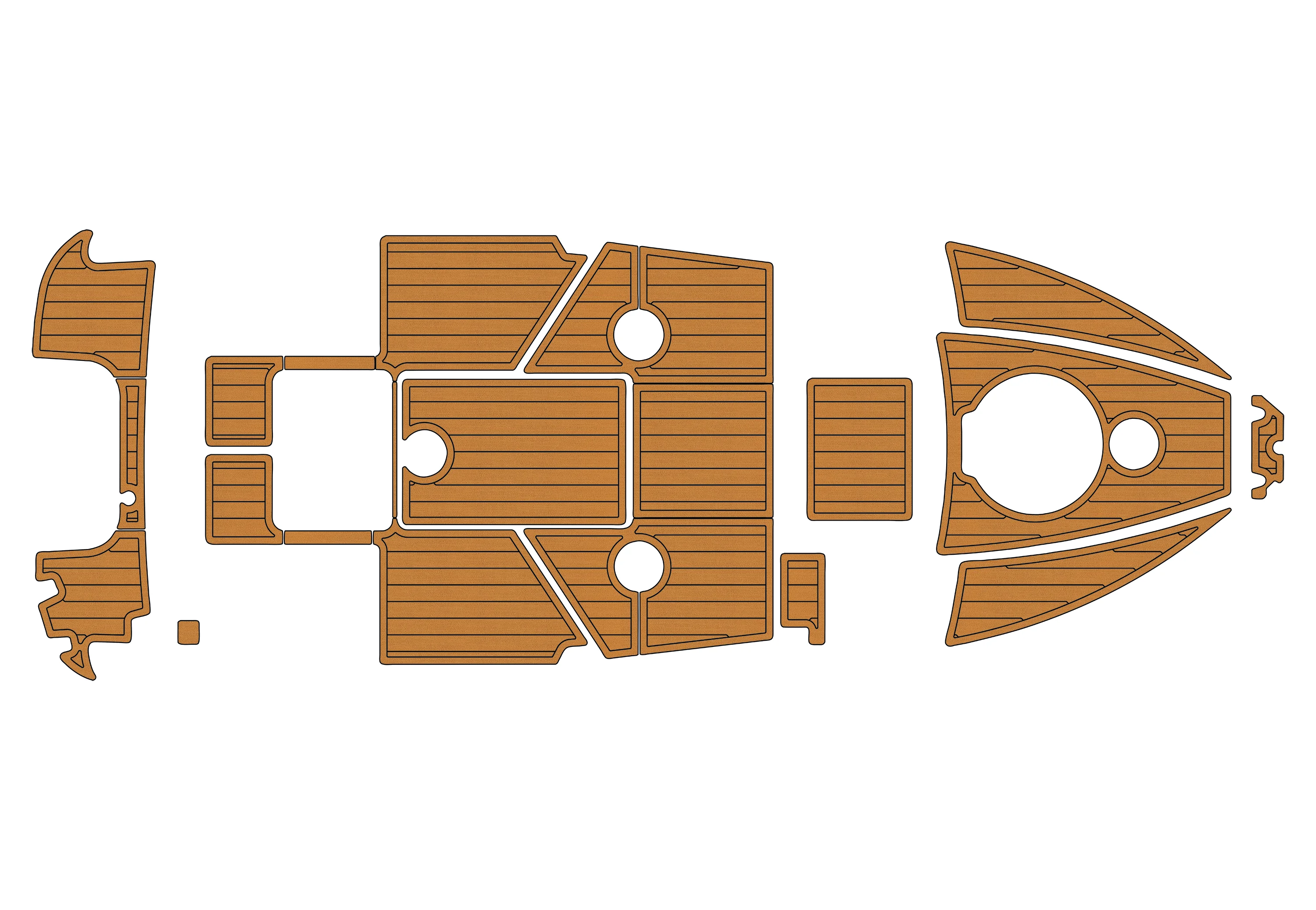 

Marine Faux Teak EVA Non-Slip Mat - 2014-2015 Four Winns V225 Self-Adhesive 1/4" (6mm) Boat Deck Pad for Cockpit & Deck