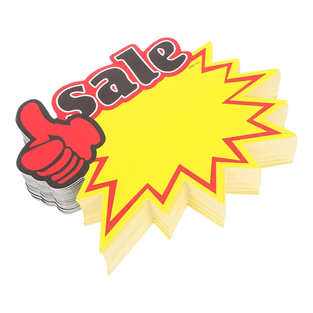 

200pcs Price Tags Retail Signs Bright Yellow Card Sturdy Damage Resistant Sale Labels Store Yard Signs Small Blank