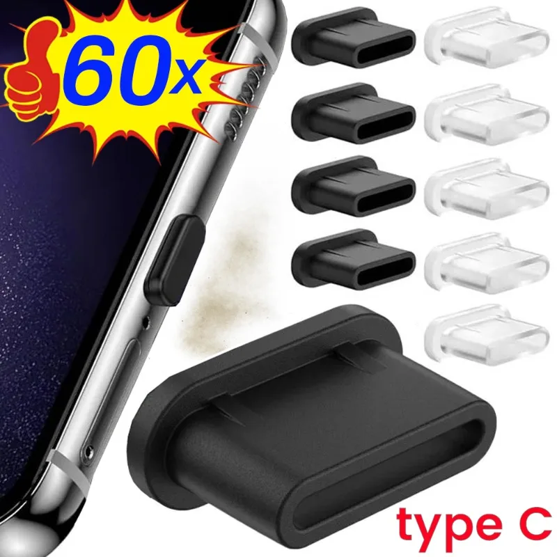 

Type C Dust Plug USB Charging Port Protector Silicone Anti-dust Plug Cover Cap for iPhone 15 Pro Max Plus Samsung Huawei Xiaomi