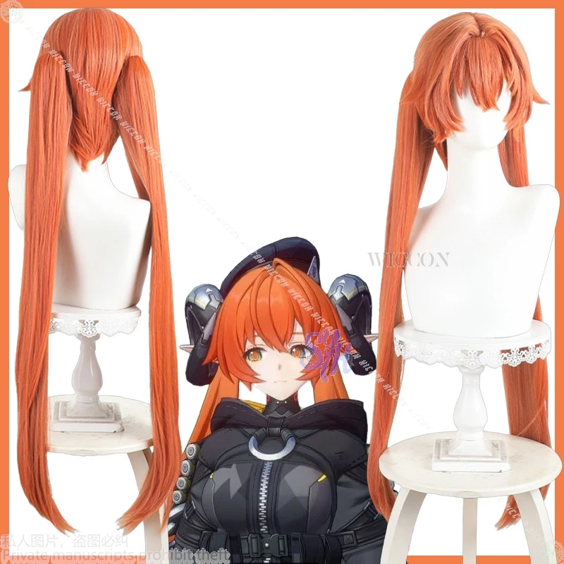 

Orphie Cosplay Game Zenless Zone Zero Anime Costume Long Orange Double Ponytail Kawaii Jirai Kei Girls Wigs Hair Heat Resistant