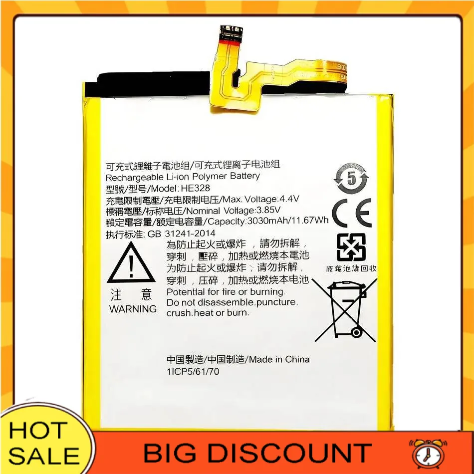 

High-Efficiency 3030Mah HE328 Mobile Phone Battery For Nokia 8 TA-1004 H 328