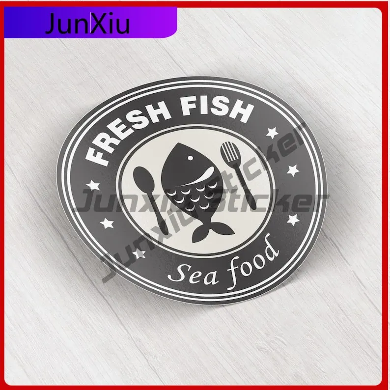 

Fresh Fish Sea Food Sign Vinyl Cars Sticker Bumper Rv Camper Windows Windshield Decal Scratch-proof Exterior Auto Rv Stickers