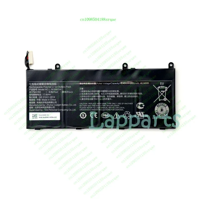 

N15B01W New Genuine Battery for Xiaomi Mi Ruby 15.6 inch Ti TM1703 TM1709 TM1802%100 test