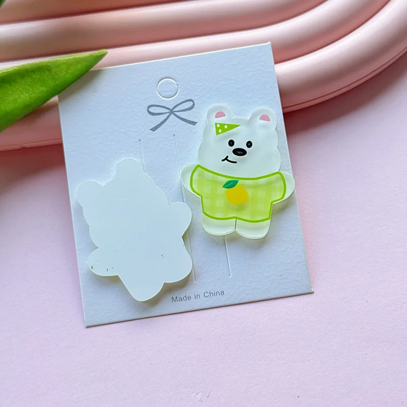 5 pièces miniso dessin animé acrylique mignon rouge pa flatback bricolage épingle à cheveux couvre-chef étui de téléphone portable sac hairb camarade de classe flatback