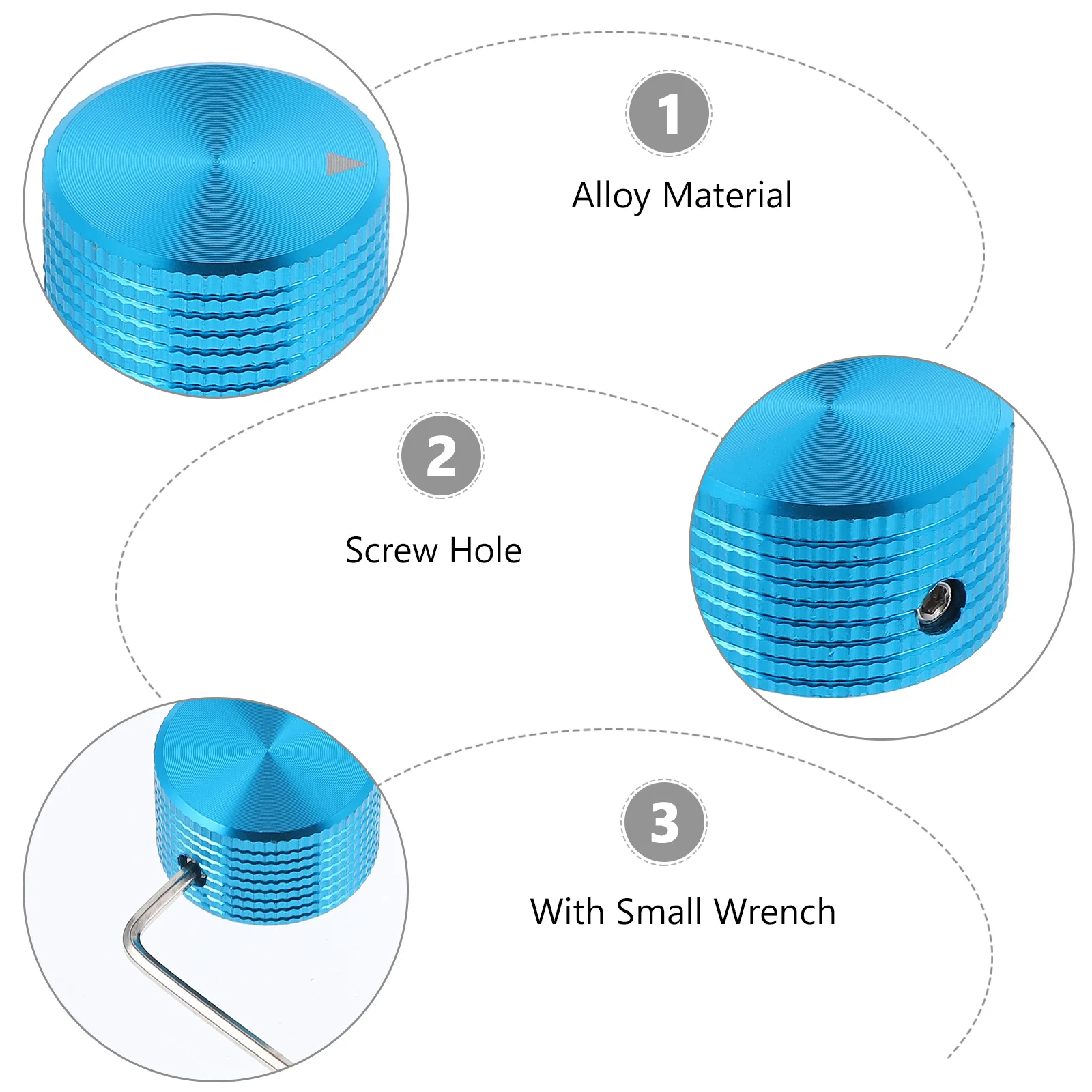 

4 Pcs Metal Knob Cap Guitars Volume Knobs and Tone Electric Alloy Control Aluminum