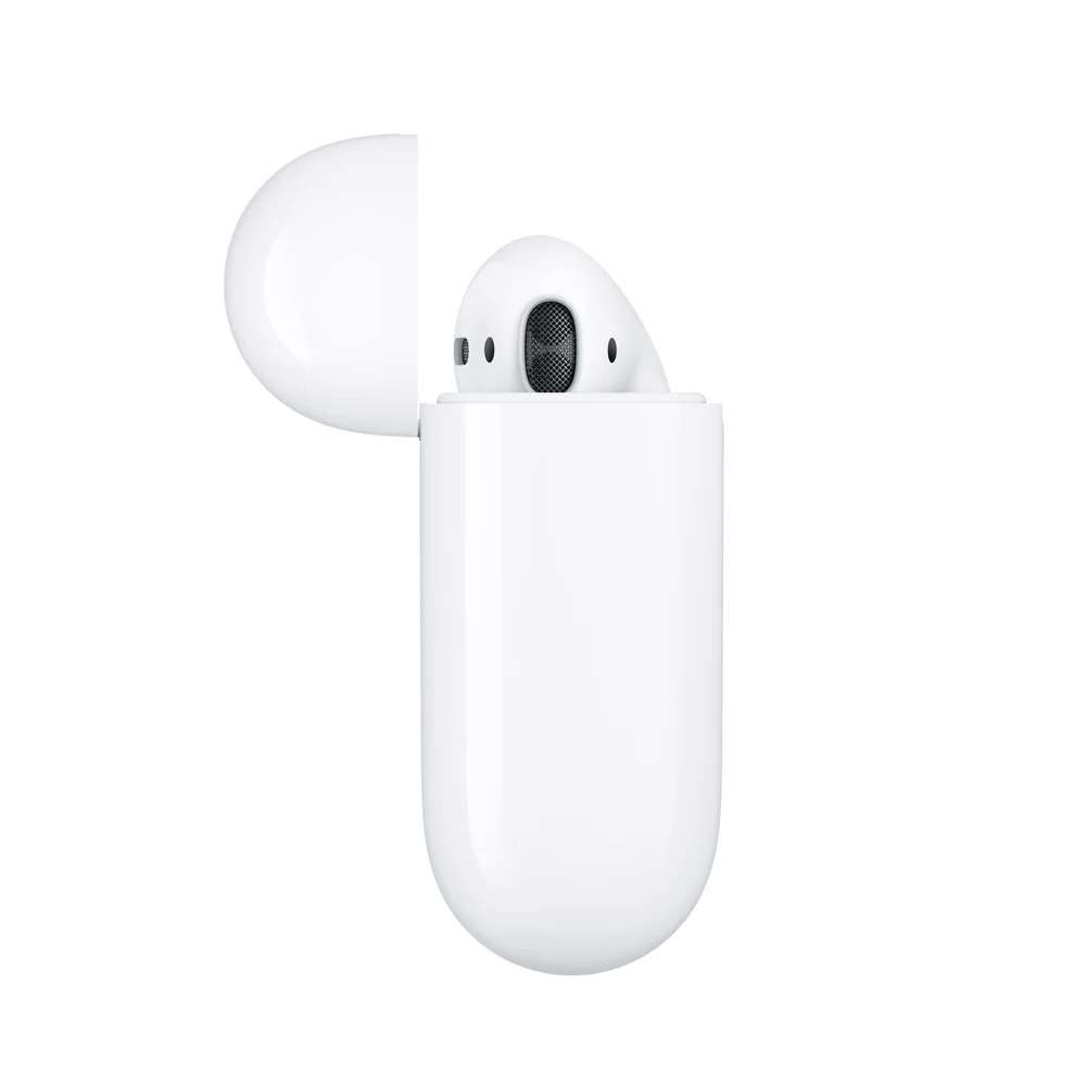 سماعة أذن Apple AirPods الجيل الثاني من سماعة بلوتوث لاسلكية مع صندوق شحن لاسلكي شريحة H1 لهاتف IPhone الأصلي المجدد