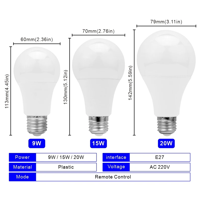 16 لون E27 RGB LED ضوء لمبة مع جهاز التحكم عن بعد لغرفة غرادن حفلة الذكية لمبة مصباح باهتة أحمر أخضر أزرق أبيض ضوء لمبة #3