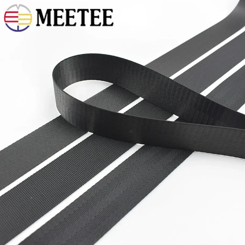 Meetee 5M 20/25/32/38/50mm Nylon Webbing Tape Bag Strap Seat Safety Belt Band DIY Backpack Clothes Binding Sewing Accessories