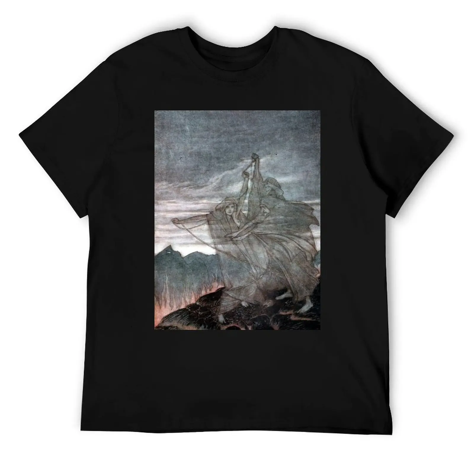 The Norns Vanish - Siegfried and the Twilight of the Gods - Arthur Rackham تي شيرت رجل تي شيرت جرافيك تي شيرت