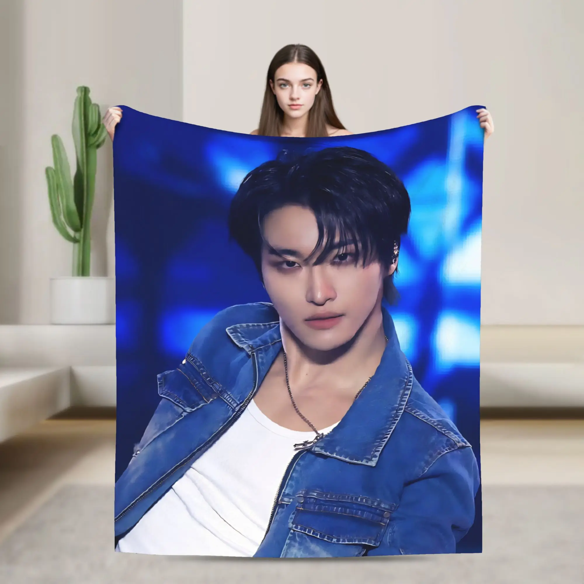 Ateezs Kpop Group Blankets Flannel  Winter  Portable Warm Throw Blankets for Bedding Bedroom Bedding Throws