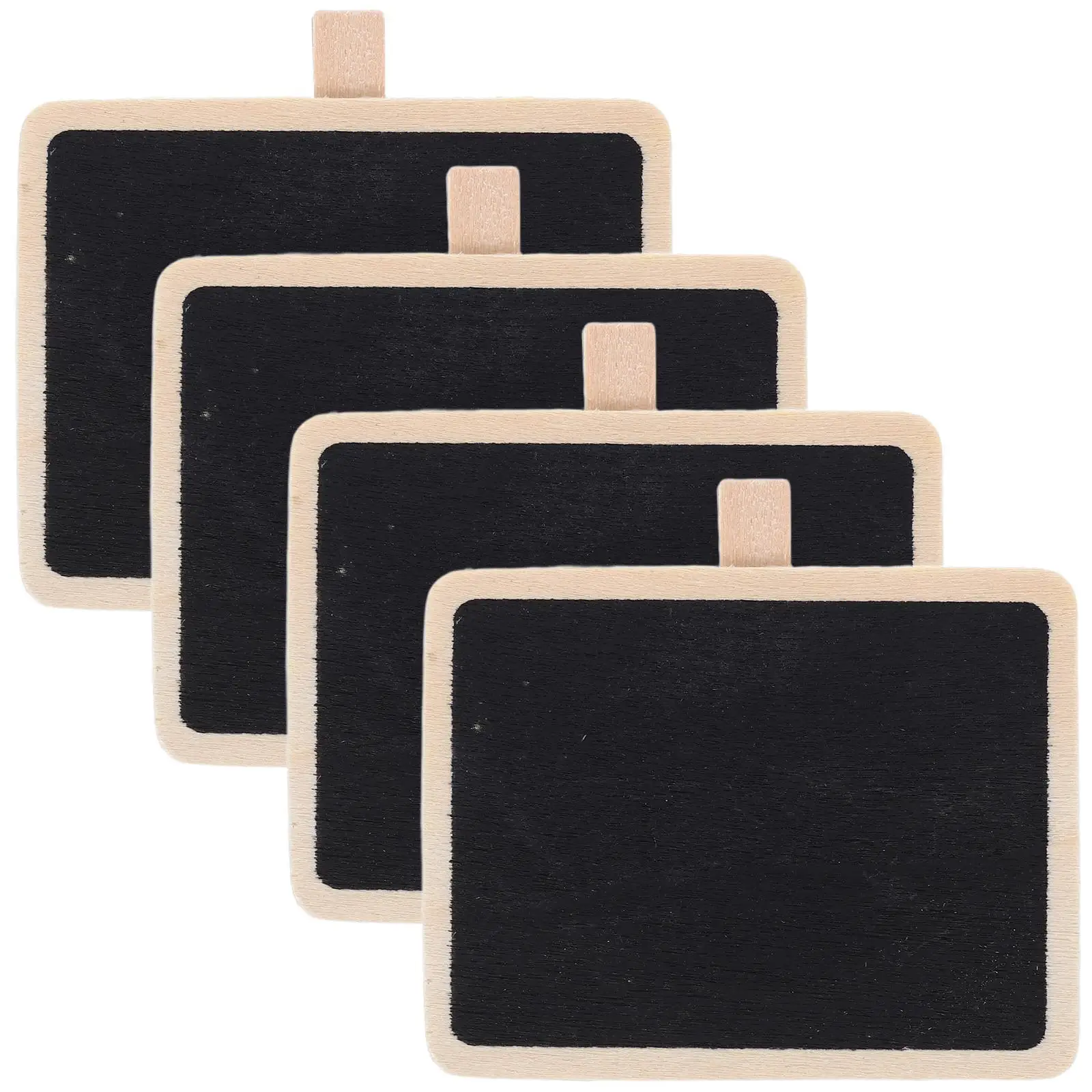4 Pcs Small Blackboard Clip Tag Wooden Message Bracket Mini Chalkboard Signs Food Labels